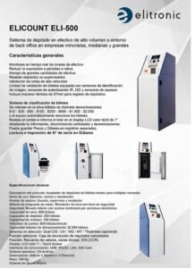 Deposito + Clasificador de Billetes Elicount ELICASH-500